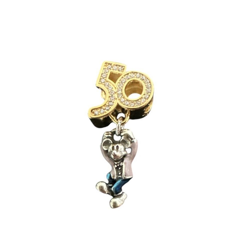 Authentic Pandora Disney Parks SHINE 50th Anniversary Mickey Dangle #769597C01